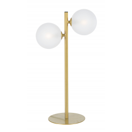 Lámpara de mesa de dos esferas.