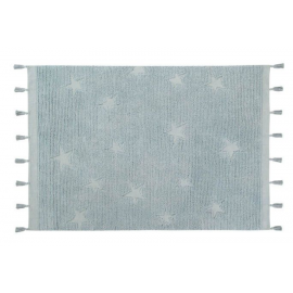 Alfombra Lavable Hippy Stars Aqua Blue. 120x175 cm.