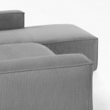 Sofá Blok 3 plazas chaise longue derecho pana gris 330 cm