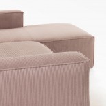 Sofá Blok 3 plazas chaise longue derecho pana rosa 330 cm