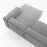 Sofá Blok 2 plazas chaise longue derecho pana gris 240 cm
