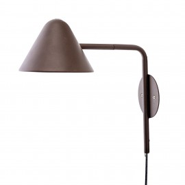 Lámpara de pared metal marrón.  ø15x30x29 cm.