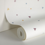 Papel pintado Miris estampado de topos y triángulos multicolor 10 x 0,53 m