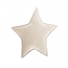 Cojín estrella Noor beige. 30x44x15 cm.