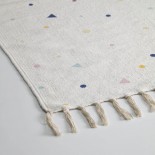 Alfombra Miris algodón topos y triángulos multicolor 65 x 110 cm