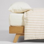 Set Ghia funda nórdica, bajera y funda almohada algodón orgánico GOTS rayas 70 x 140 cm