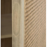 Armario Rexit madera maciza y chapa mindi con ratán 90 x 160 cm