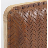 Cabecero Natesa madera maciza teca y cuero 163 x 60 cm