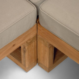 Set Flaviina de sofá rinconero 5 plazas y mesa de madera maciza acacia