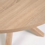 Mesa redonda Full Argo de melamina acabado natural patas de acero efecto madera Ø 119 cm