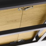 Mesa extensible Nadyria chapa de roble patas de acero acabado negro 120 (160) x 80 cm