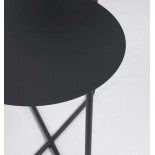 Mesa auxiliar redonda Vidalita metal negro 56,5 x 35 cm