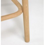 Sillón Doriane madera maciza roble acabado natural y asiento de tela