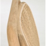 Sillón Doriane madera maciza roble acabado natural y asiento de tela