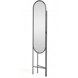 Biombo con espejo Vaniria metal negro 82 x 183 cm