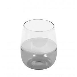 Vaso pequeño Inelia vidrio transparente y gris