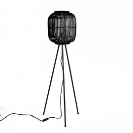 Lámpara de bambú negra. ø31x116 cm.