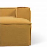 Sofá desenfundable Blok de 2 plazas chaise longue derecho con lino mostaza 240 cm