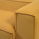 Sofá desenfundable Blok de 2 plazas chaise longue izquierdo con lino mostaza 240 cm