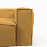 Sofá desenfundable Blok de 2 plazas chaise longue izquierdo con lino mostaza 240 cm