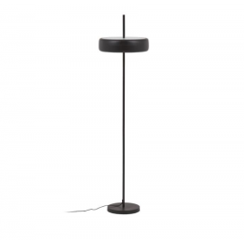 Lámpara de pie Francisca de metal con acabado negro y cristal