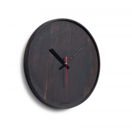 Reloj de pared redondo Zakie de madera maciza de acacia acabado negro Ø 30 cm
