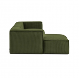 Sofá Blok 3 plazas chaise longue izquierdo pana gruesa verde 330 cm