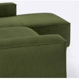 Sofá Blok 3 plazas chaise longue derecho pana gruesa verde 330 cm
