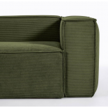 Sofá Blok 3 plazas chaise longue derecho pana gruesa verde 330 cm