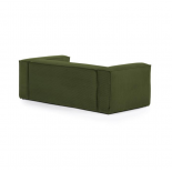 Sofá Blok 2 plazas chaise longue derecho pana gruesa verde 240 cm