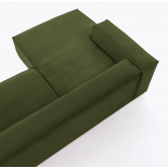 Sofá Blok 2 plazas chaise longue izquierdo pana gruesa verde 240 cm