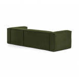 Sofá Blok 3 plazas chaise longue derecho pana gruesa verde 300 cm
