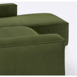 Sofá Blok 3 plazas chaise longue izquierdo pana gruesa verde 300 cm