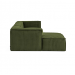 Sofá Blok 3 plazas chaise longue izquierdo pana gruesa verde 300 cm