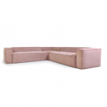 Sofá rinconero Blok 6 plazas pana rosa 320 x 320 cm