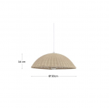 Lámpara de techo Deyarina de ratán con acabado natural