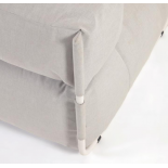 Puf sofá modular longue con respaldo exterior Square gris claro aluminio blanco 165x110 cm