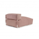 Puf sofá modular longue con respaldo exterior Square terracota y aluminio blanco 165x110cm