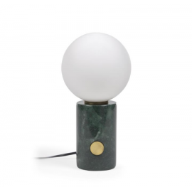 Lámpara de mesa Lonela de mármol con acabado verde