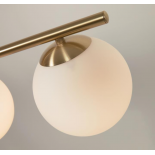 Lámpara de techo Mahala de acero con acabado latón con 3 bolas de cristal glaseado