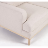 Sofá Mihaela 3 plazas con chaise longue derecho de borreguito blanco 264 cm