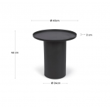Mesa auxiliar redonda Fleksa de metal negro Ø 45 cm