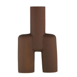 Jarrón marrón. 17.8x7.5x28.5 cm.