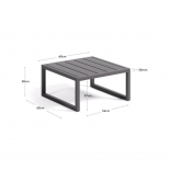 Mesa auxiliar 100% exterior Comova de aluminio negro 60 x 60 cm