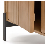 Aparador Licia 2 puertas de madera maciza de mango y metal pintado negro 120 x 80 cm