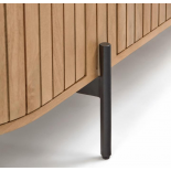 Aparador alto Licia 2 puertas de madera maciza de mango y metal pintado negro 120 x 170 cm