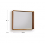 SUNDAY Espejo de madera maciza de teca 80 x 65 cm