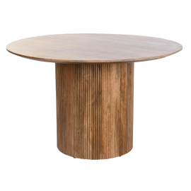 Mesa de comedor redonda madera. ø120x76 cm.