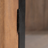Vitrina madera natural y negro. 90x40x200 cm.