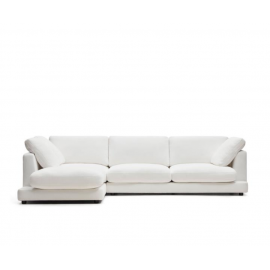 Sofá Gala chaise longue izquierda blanco. 300x193x87 cm.